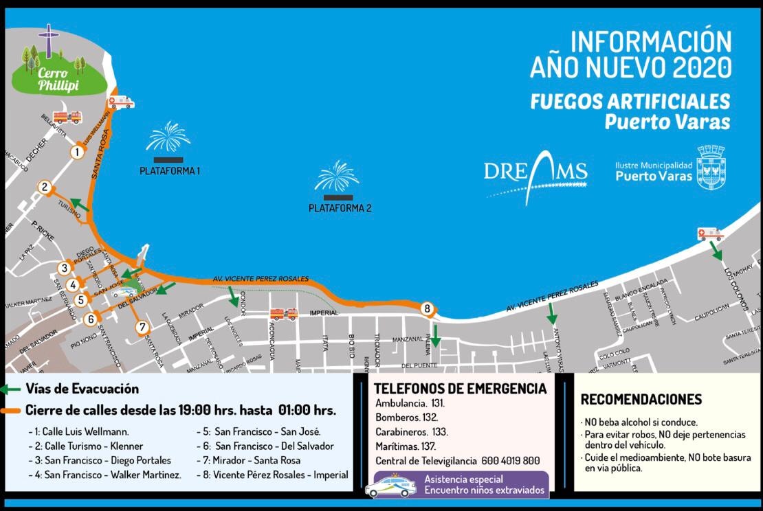Cortes de tránsito para noche de año nuevo en Puerto Varas - Diario Puerto Varas