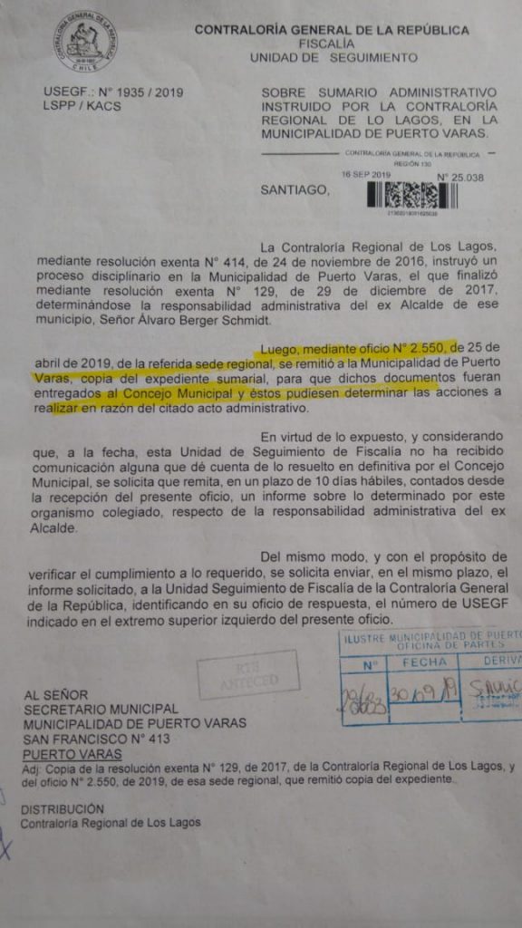 Informe de Contraloría General de la República de Chile - Diario Puerto Varas